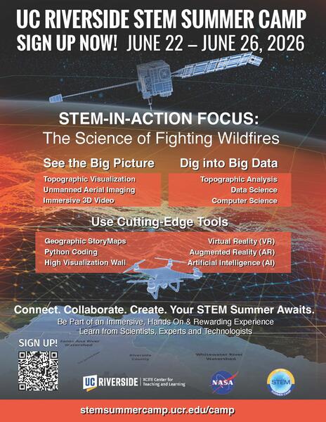 2026 Stem summer camp flyer. See details in text on the right